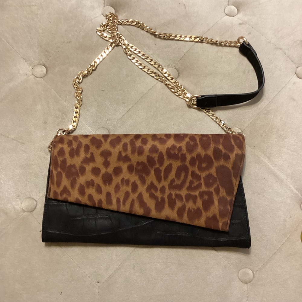 Urban Expressions Leopard and Black Clutch